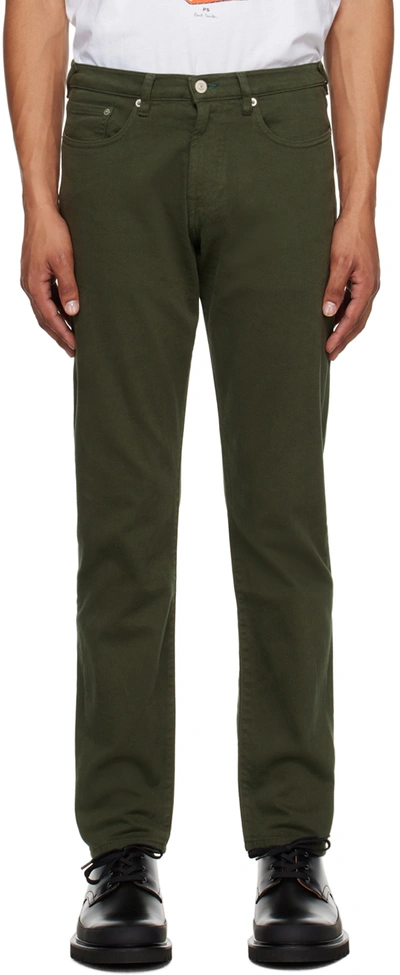 Shop Ps By Paul Smith Green Tapered Jeans In 39 Greens