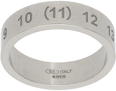Shop Maison Margiela Silver Numerical Ring In 951 Silver
