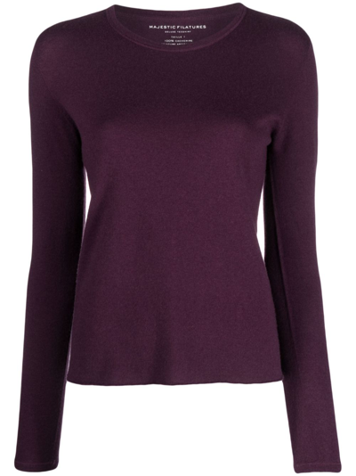 Shop Majestic Cashmere Sweater In Violet