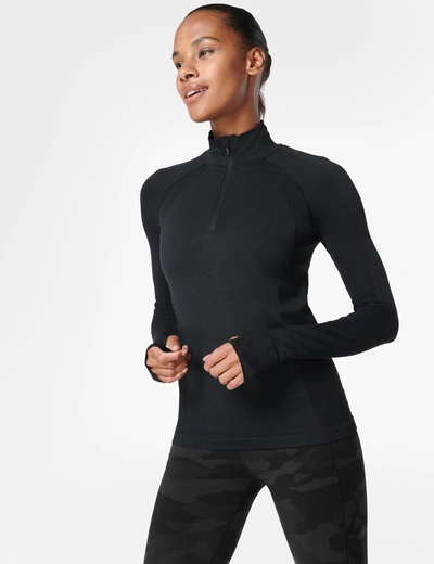 Sweaty Betty Therma Boost Half-zip Running Top In Black