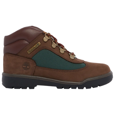 Shop Timberland Boys  Field Boots In Brown/dark Olive