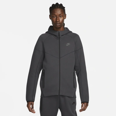 Shop Nike Mens  Tech Fleece Full-zip Hoodie In Anthracite/black