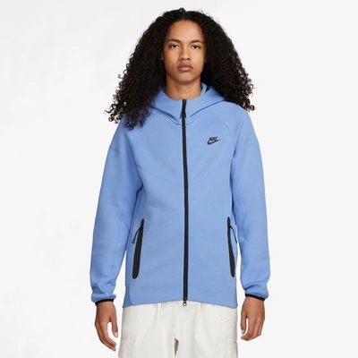 Shop Nike Mens  Tech Fleece Full-zip Hoodie In Black/blue