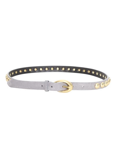 Shop Orciani Studded Belt In Gray