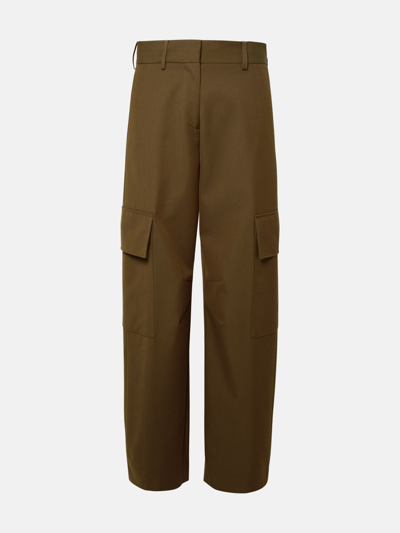 Shop Palm Angels 'suit Cargo' Brown Cotton Blend Trousers