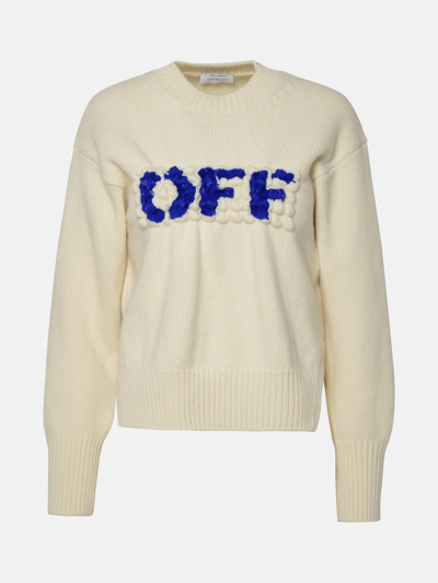 Shop Off-white 'boiled' Ivory Wool Sweater In White