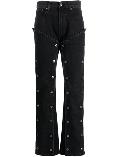 Shop Y/project Black Snap Off Straight-leg Jeans