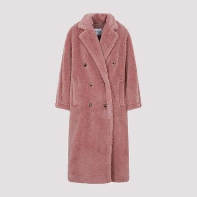 Shop Max Mara Zitto Teddy Madame Coat In Rosa Polvere