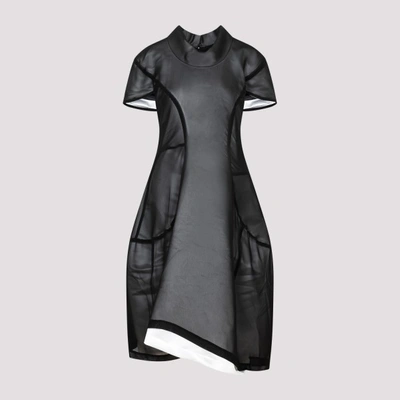 Shop Comme Des Garçons Polyester Mini Dress In Black White