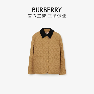 博柏利（BURBERRY）【礼物】女装 灯芯绒衣领菱形绗缝夹克80651081