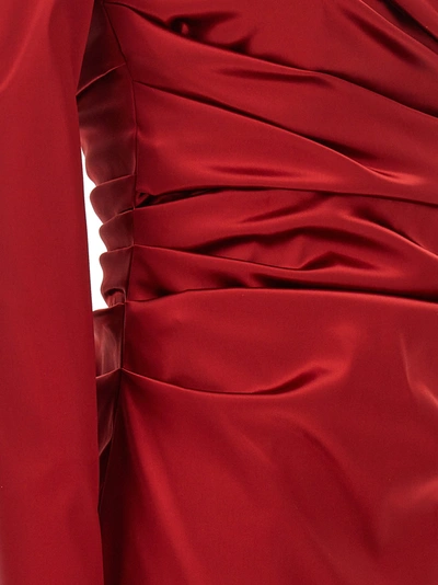 Shop Dolce & Gabbana Draped Dress Dresses Red