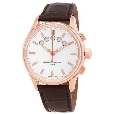 Shop Frederique Constant Yacht Timer Automatic Silver Dial Men's Watch Fc-380vt4h4 In Brown / Gold Tone / Rose / Rose Gold Tone / Silver