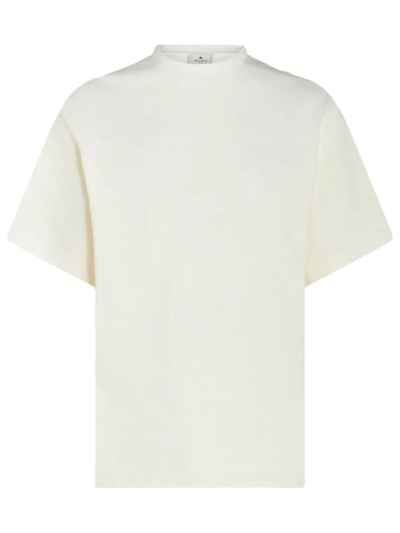 Shop Etro Off-white Cotton T-shirt In Bianco
