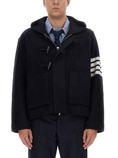 Shop Thom Browne Wool Jacket In Blu