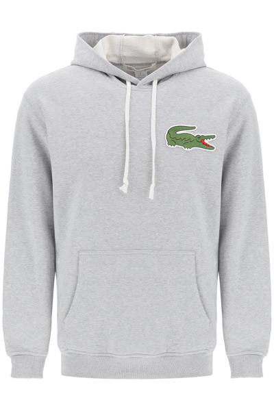 Shop Comme Des Garçons Shirt Lacoste Big Crocodile Hoodie In Top Grey (grey)