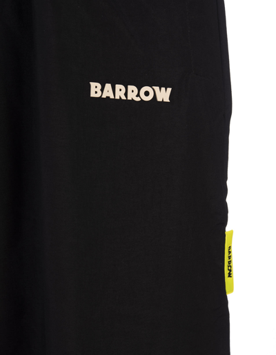 Shop Barrow Black Wide-leg Track Pants With Logo In Nero