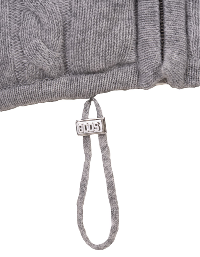 Shop Gcds Gray Ribbed Knit Bomber Jacket In Grigio
