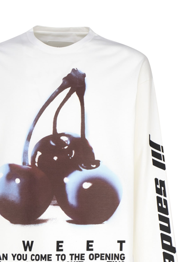 Shop Jil Sander Printed Cotton T-shirt In Night Shimmer