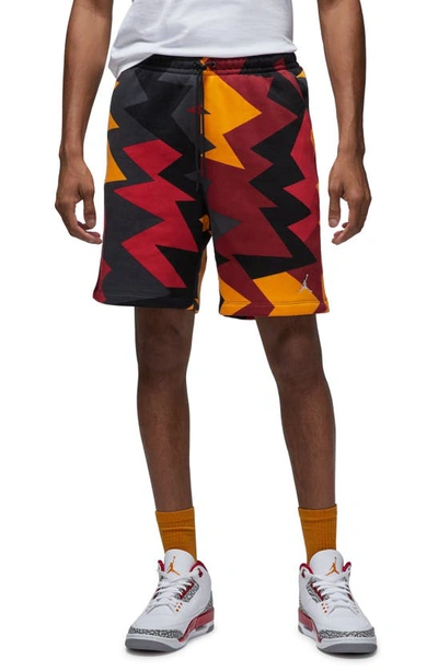 Jordan Flight MVP Fleece Sweat Shorts in Cardinal Red/Black/Sail