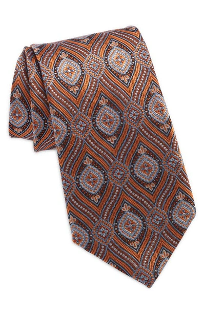 Shop Nordstrom Medallion Silk Tie In Orange