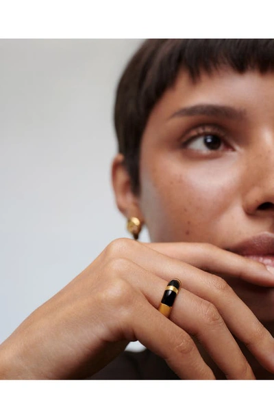 Monica Vinader X Kate Young Onyx Ring In 18k Gold Vermeil