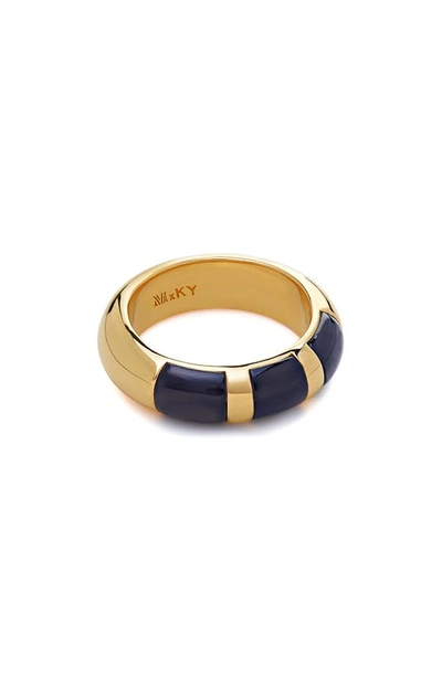 Shop Monica Vinader X Kate Young Onyx Ring In 18k Gold Vermeil