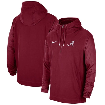 Shop Nike Crimson Alabama Crimson Tide 2023 Coach Half-zip Hooded Jacket