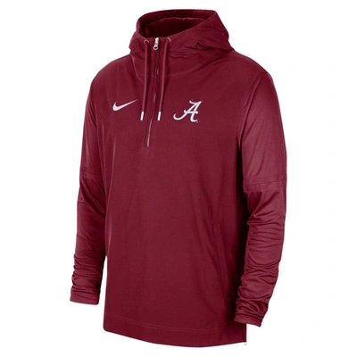 Shop Nike Crimson Alabama Crimson Tide 2023 Coach Half-zip Hooded Jacket