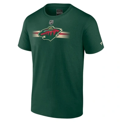 Shop Fanatics Branded Green Minnesota Wild Authentic Pro Secondary T-shirt