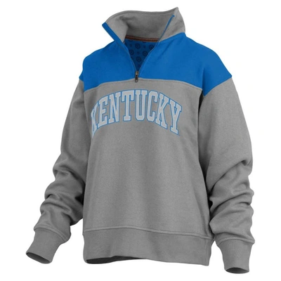 Shop Pressbox Gray Kentucky Wildcats Avon Fleece Quarter-zip Jacket