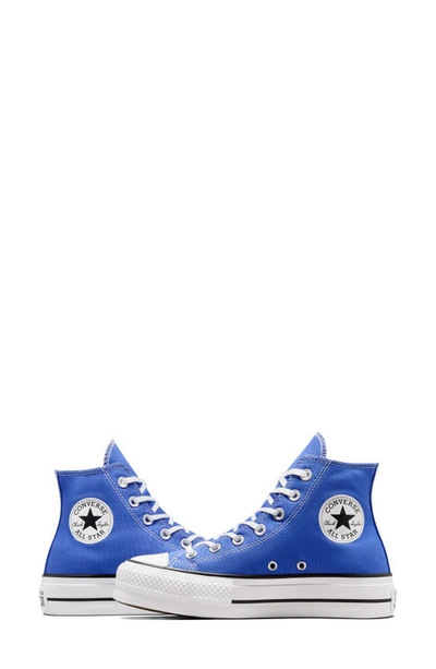 Converse Women's Chuck Taylor All Star Lift Platform High Top Casual  Sneakers From Finish Line In Blue Flame,white,black | ModeSens
