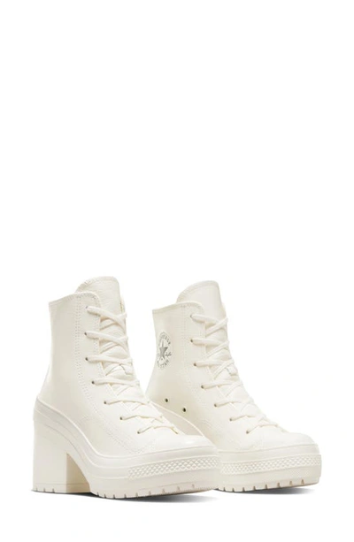 Shop Converse Chuck 70 De Luxe Heel Sneaker In Egret/ Egret/ Silver