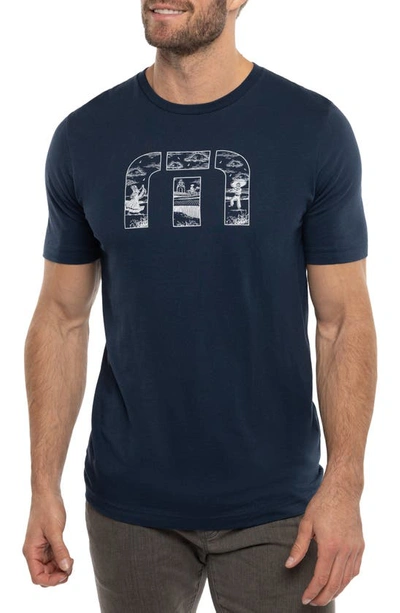 Shop Travismathew Decent Proposal Graphic T-shirt In Total Eclipse