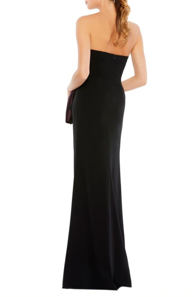 Shop Mac Duggal Two-tone Strapless Gown In Black Plum