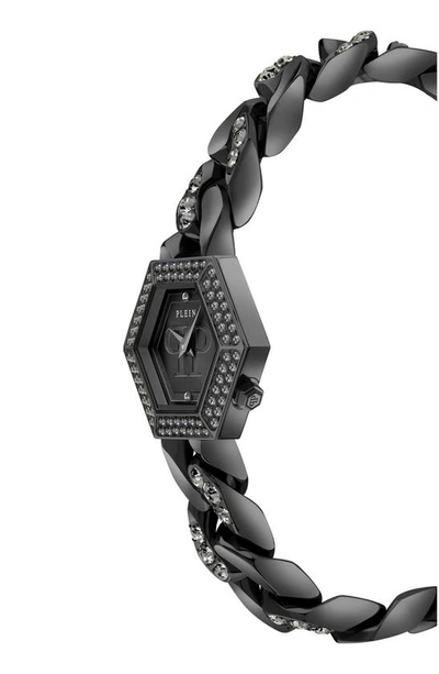 Shop Philipp Plein The Hexagon Bracelet Watch, 28mm In Ip Black
