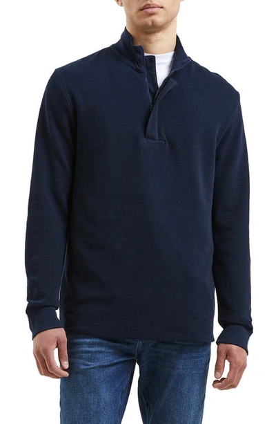 Shop French Connection Ottoman Quarter Zip Pullover In Marine