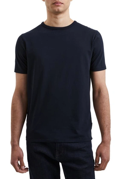 Shop French Connection Solid Crewneck T-shirt In Dark Navy