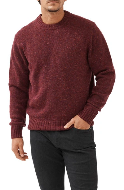 Shop Rodd & Gunn Cox Road Tweed Wool Blend Crewneck Sweater In Garnet