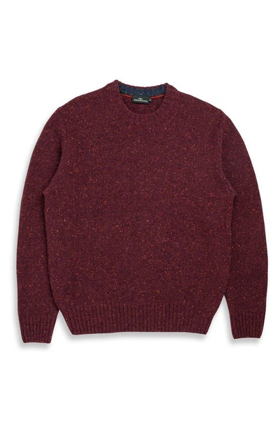 Shop Rodd & Gunn Cox Road Tweed Wool Blend Crewneck Sweater In Garnet