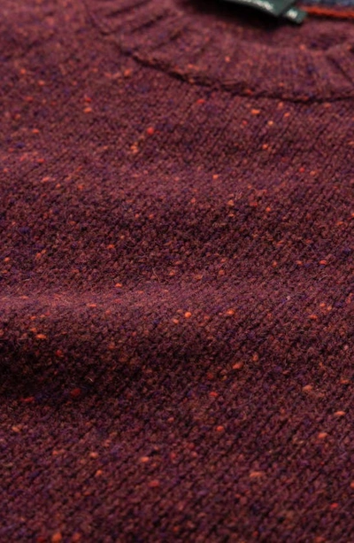 Shop Rodd & Gunn Cox Road Tweed Wool Blend Crewneck Sweater In Garnet