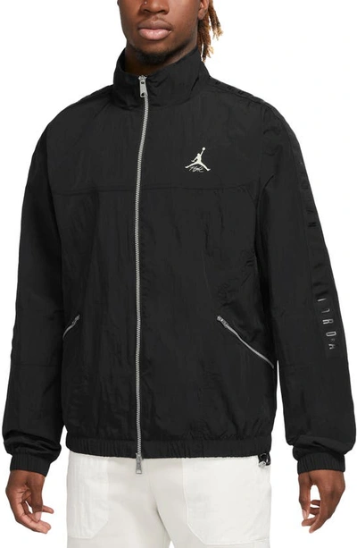 Shop Jordan Essentials Warm-up Jacket In Black/ Black/ Sail