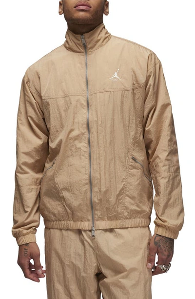 Shop Jordan Essentials Warm-up Jacket In Hemp/ Sail