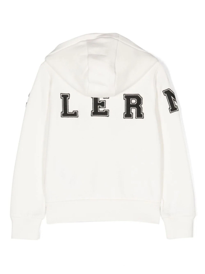 Shop Moncler White Cotton Hoodie In Bianco