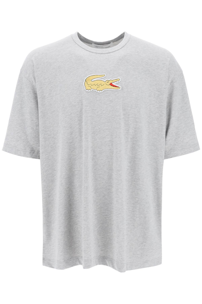 Shop Comme Des Garçons Shirt Lacoste Golden Crocodile T-shirt In Top Grey (grey)