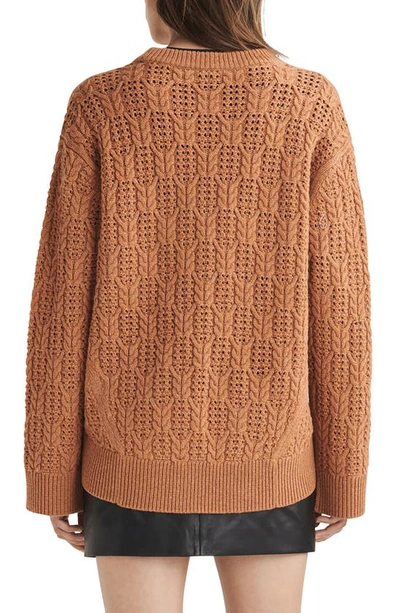 Shop Rag & Bone Divya Cable Stitch Wool Sweater In Camel