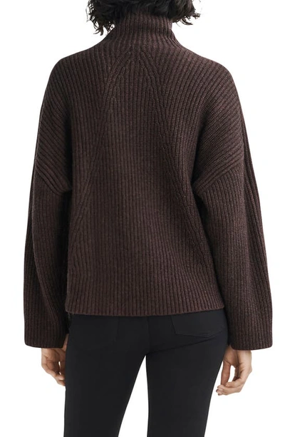 Shop Rag & Bone Connie Wool Turtleneck Sweater In Dark Brown
