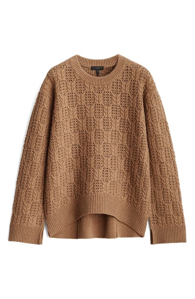 Shop Rag & Bone Divya Cable Stitch Wool Sweater In Camel
