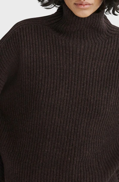 Shop Rag & Bone Connie Wool Turtleneck Sweater In Dark Brown