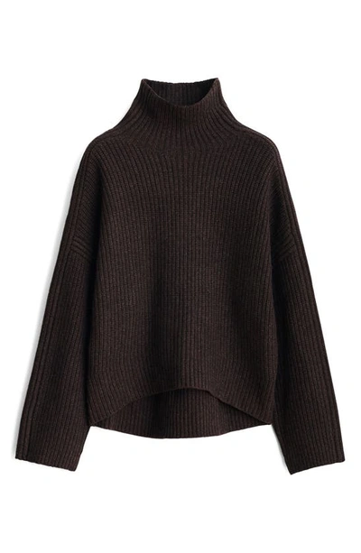Shop Rag & Bone Connie Wool Turtleneck Sweater In Dark Brown