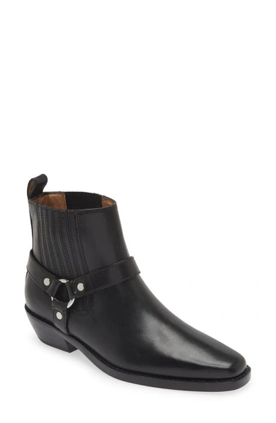 Shop Madewell The Santiago Western Ankle Boot In True Black